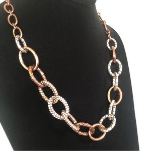 Brighton Pebble Pave Chocolate Link Necklace
